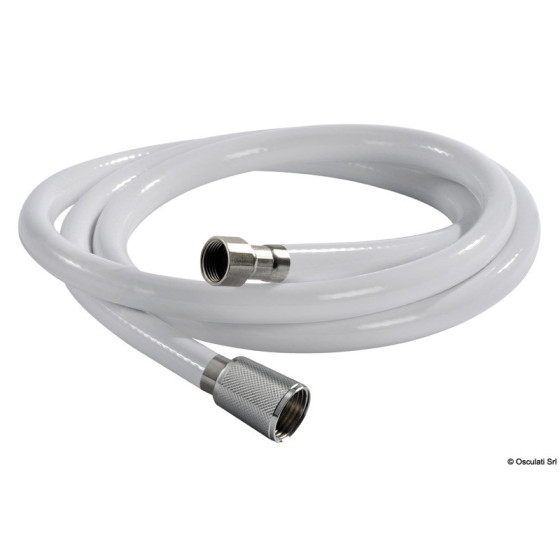 Tuyau douche en PVC blanc armé 
