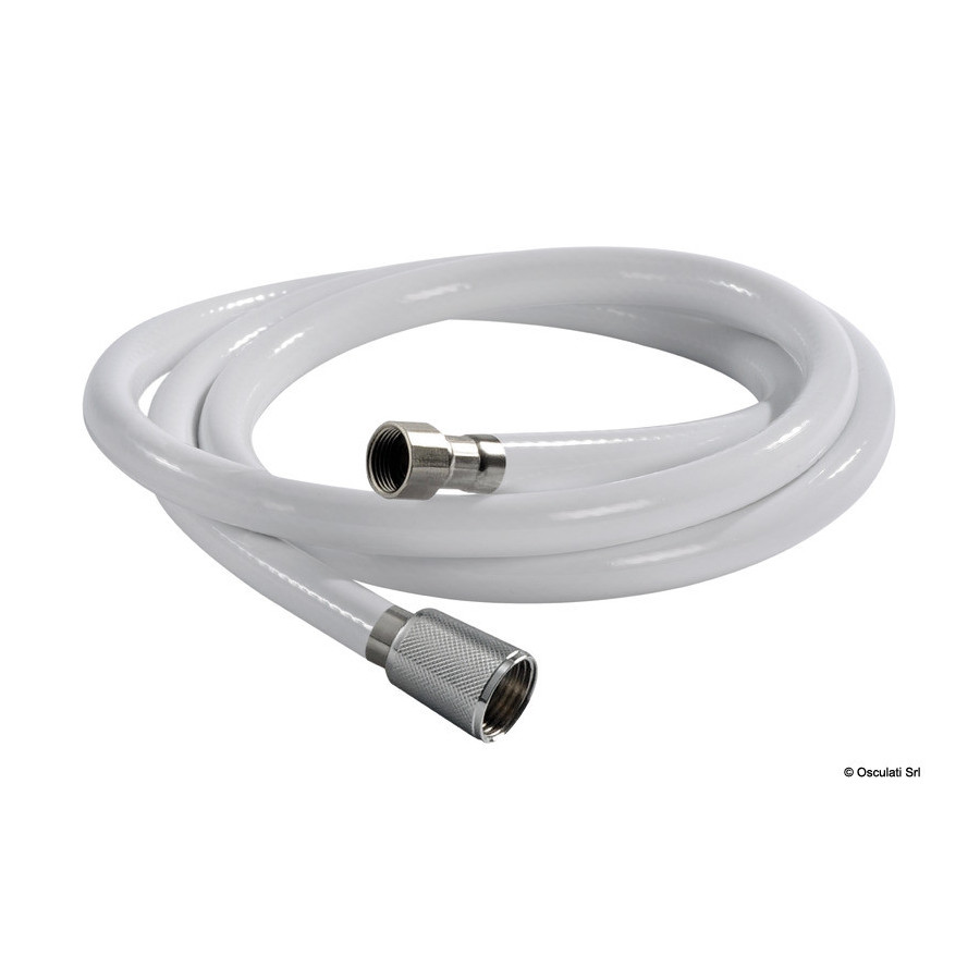 Tuyau douche en PVC blanc armé 