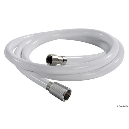 Tuyau douche en PVC blanc armé