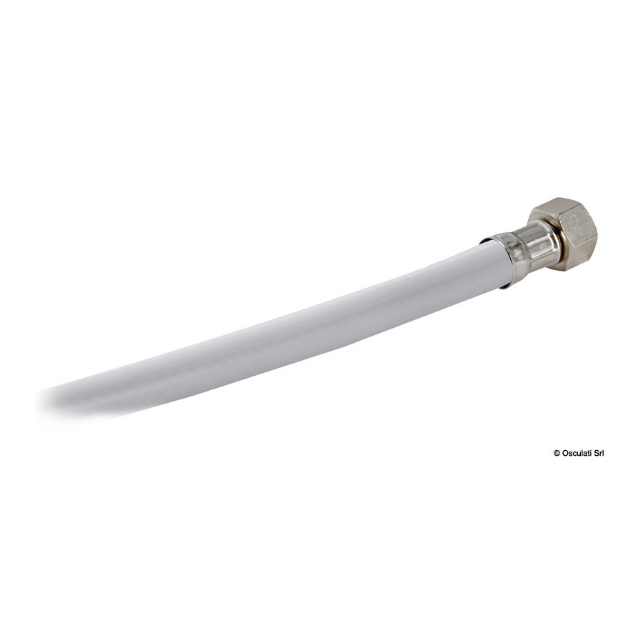 Tuyau douche en PVC blanc armé 