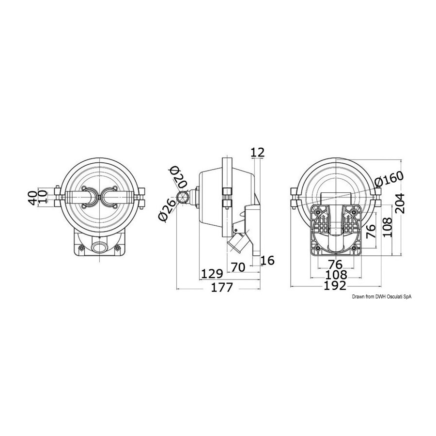 Pompe manuelle version escamotable derrière la paroi Variante ou Accessoires Réduit:escamotable *15.262.25*