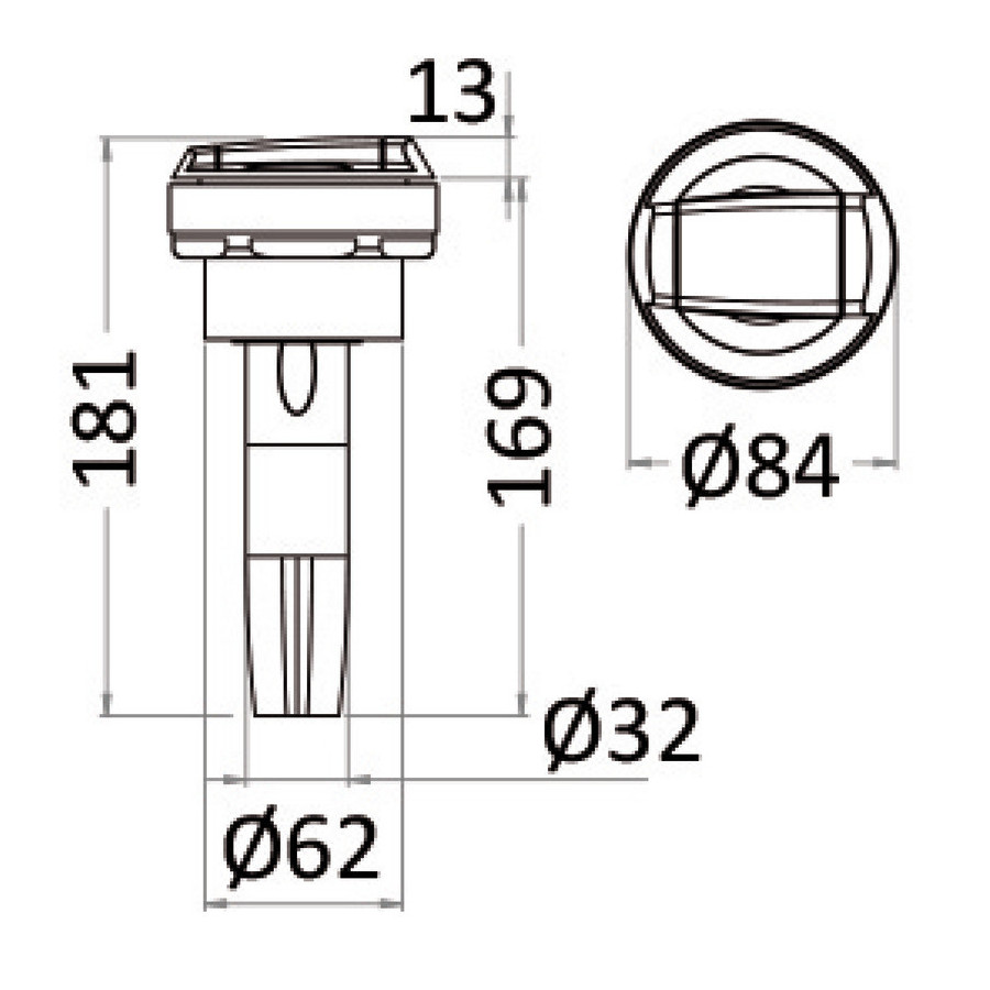 Douche Saturn avec mitigeur eau chaude/froide intégré 
