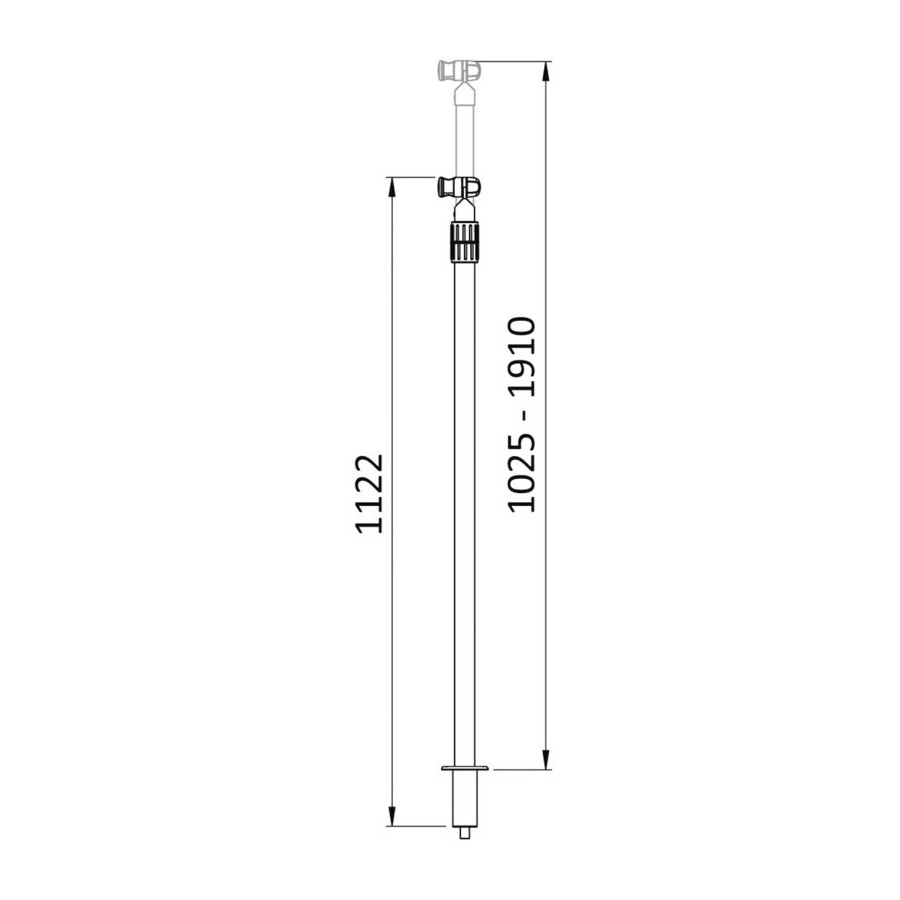 Poteau télescopique pour douchette de pont Rocky Variante ou Accessoires Réduit:p. douchette de pont *15.480.20*