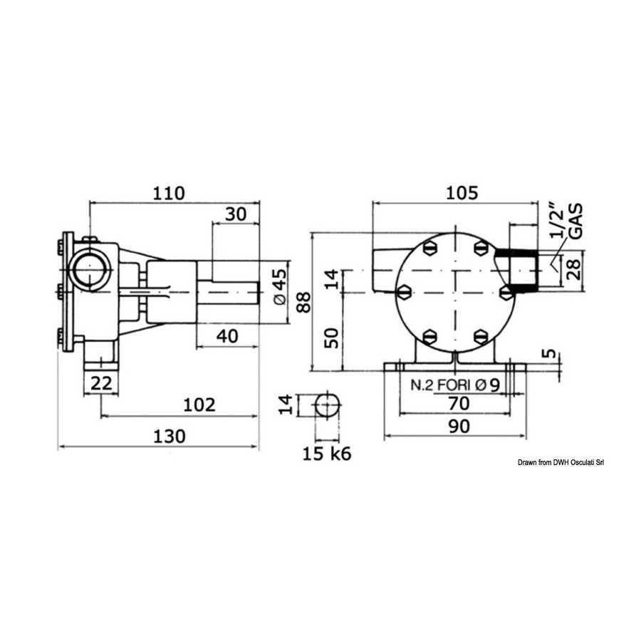 Pompe NAUCO modèle PM 16 Variante ou Accessoires Réduit:PM16 de 1/2" *16.016.00*