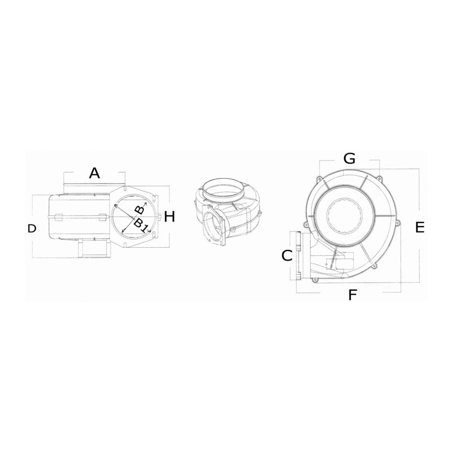 Aspirateur centrifuge pour fixation à paroi, homologué RINA 