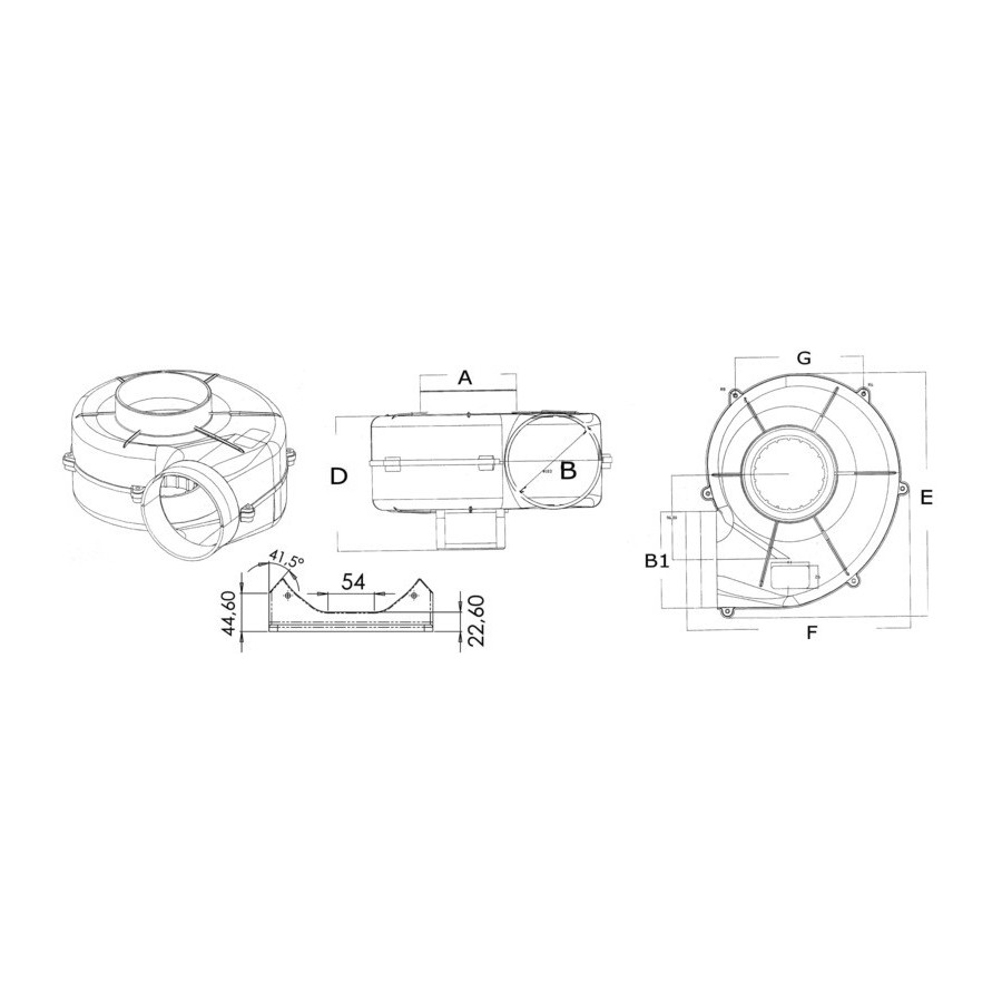 Aspirateur centrifuge pour fixation avec étrier, homologué RINA 