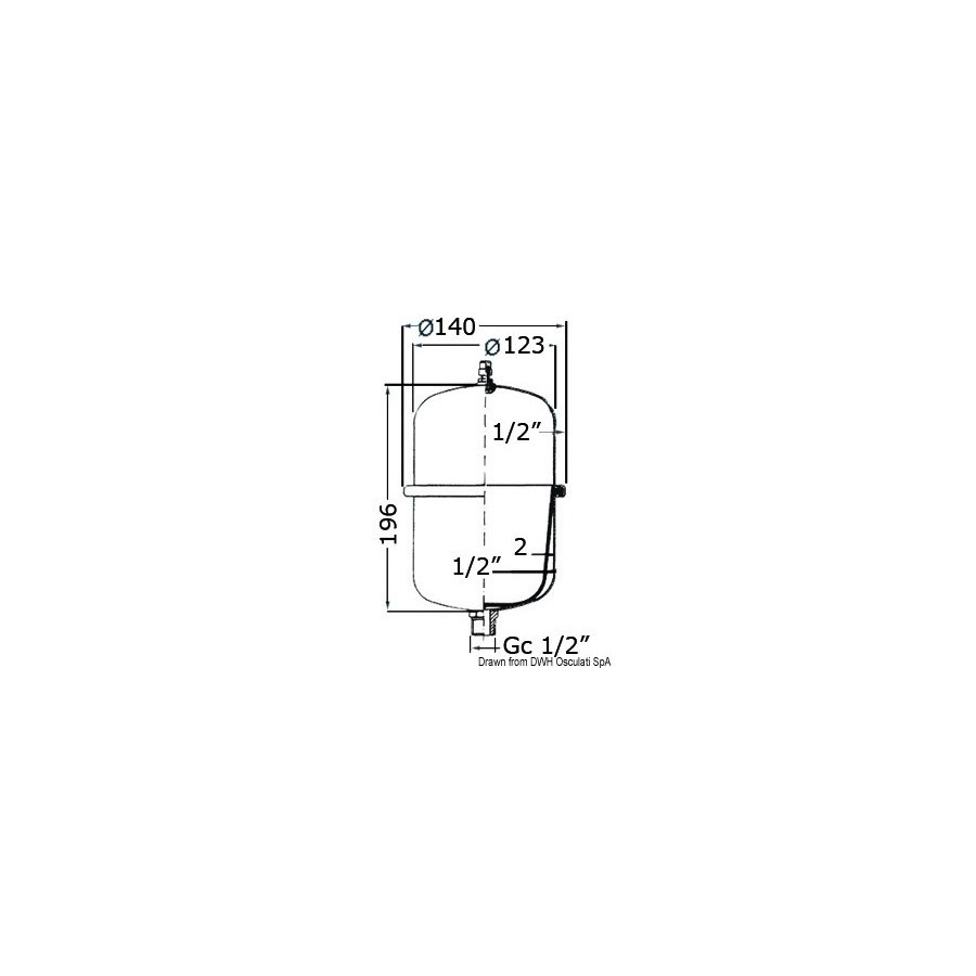 Vase d’expansion universel pour autoclave et chauffeau Variante ou Accessoires Réduit:p. autoclaves et chauffeau 2 l *16.126.00*