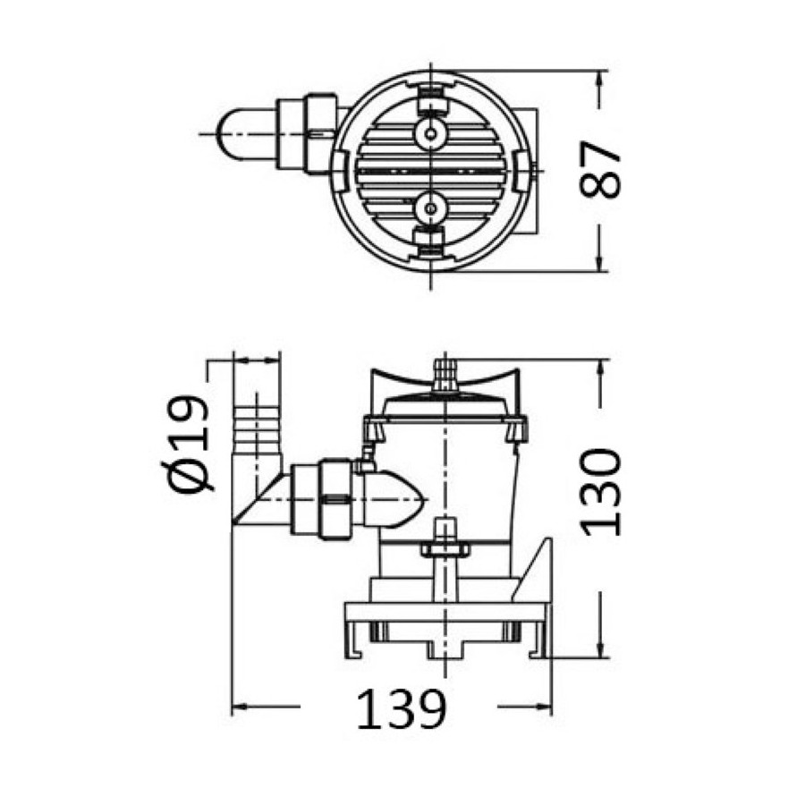 Pompe centrifuge d'aération Europump pour vivier à poissons Variante ou Accessoires Réduit:d'aeration p. poissons Europump *16.1