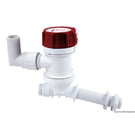 Pompe immergée d’oxygénation pour viviers RULE Pro-Series Variante ou Accessoires Réduit:p. viviers evacuation ext.incliné *16.2