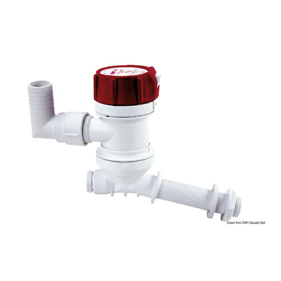 Pompe immergée d’oxygénation pour viviers RULE Pro-Series Variante ou Accessoires Réduit:p. viviers evacuation ext.incliné *16.2