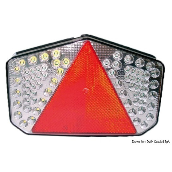 Feu arrière à LED avec catadioptre triangulaire 