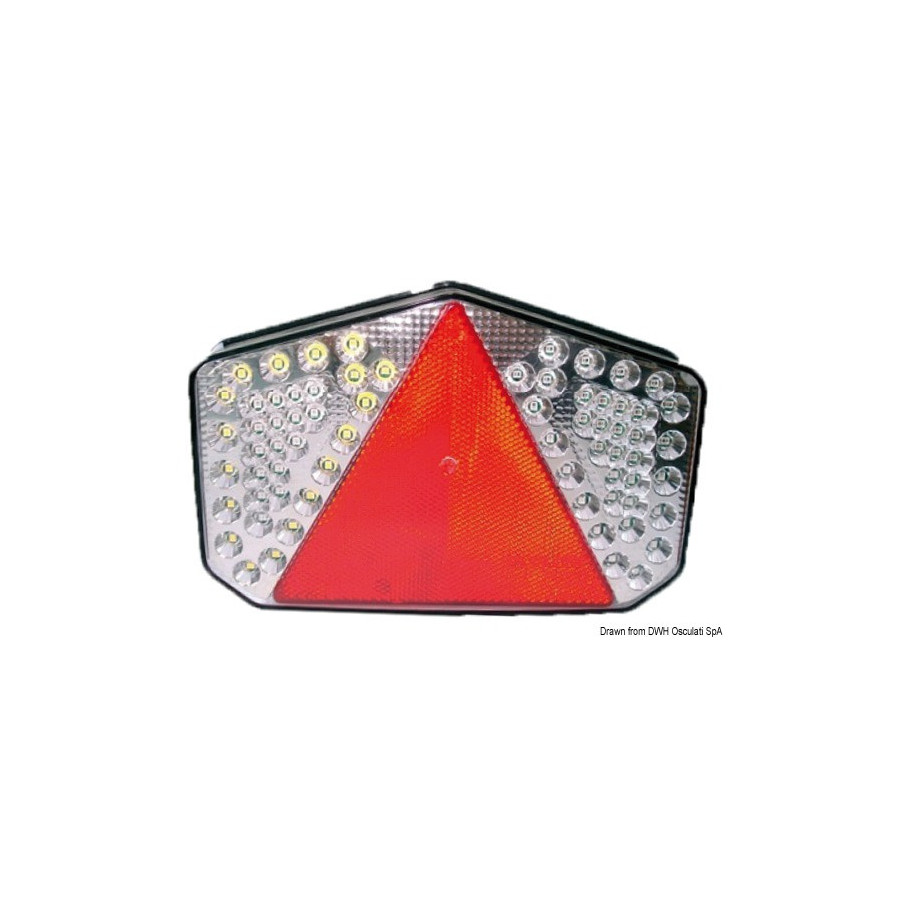 Feu arrière à LED avec catadioptre triangulaire 