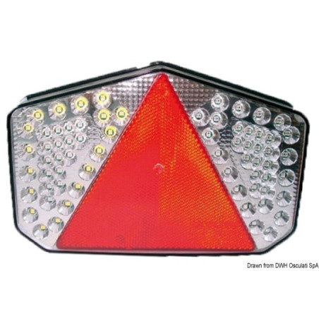 Feu arrière à LED avec catadioptre triangulaire