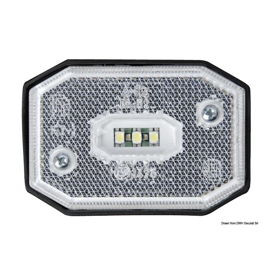 Feux position LED pour remorques ELLEBÌ Variante ou Accessoires Réduit:à LED lumière blanche *02.021.40*