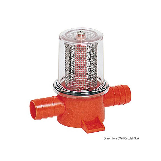 Filtre en ligne pour pompe de fond de cale et douche 