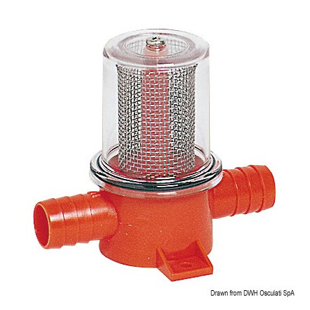 Filtre en ligne pour pompe de fond de cale et douche