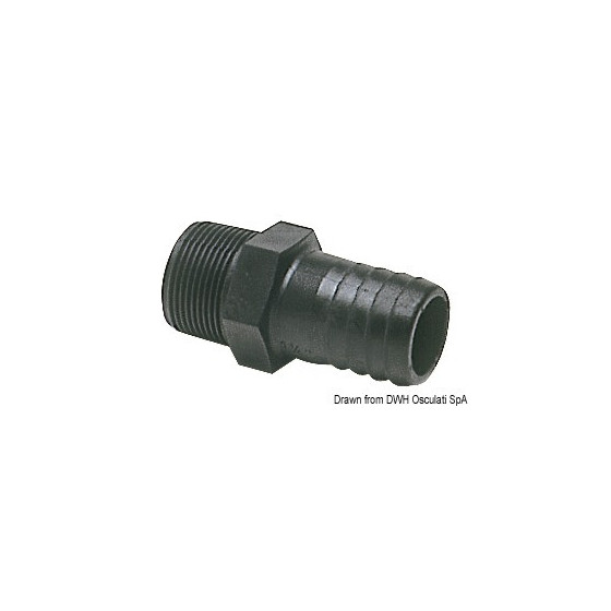 Embout mâle en polycarbonate noir 