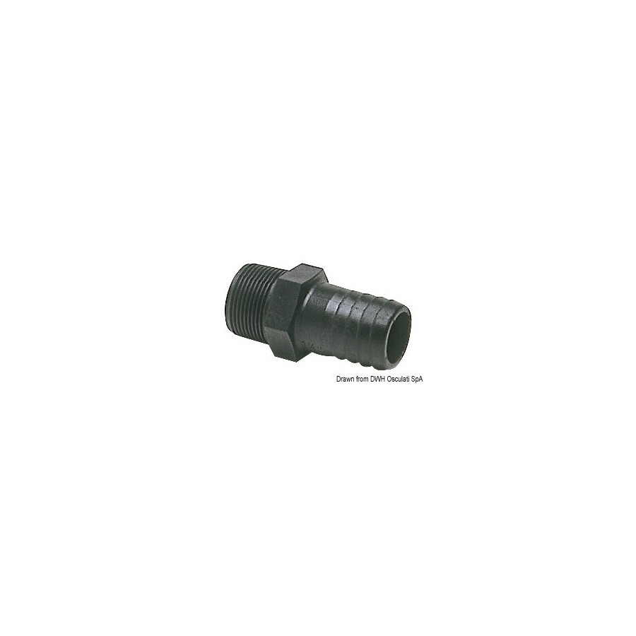 Embout mâle en polycarbonate noir 