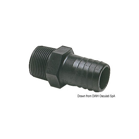 Embout mâle en polycarbonate noir