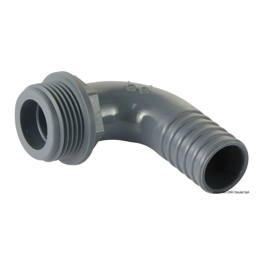 Embout mâle 90° en polypropylène 
