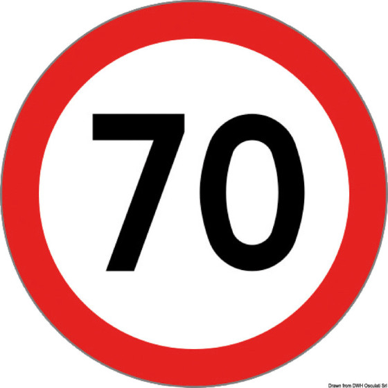 Disque vitesse homologué Variante ou Accessoires Réduit:auto-collant homologué 70 Km/h *02.023.40*