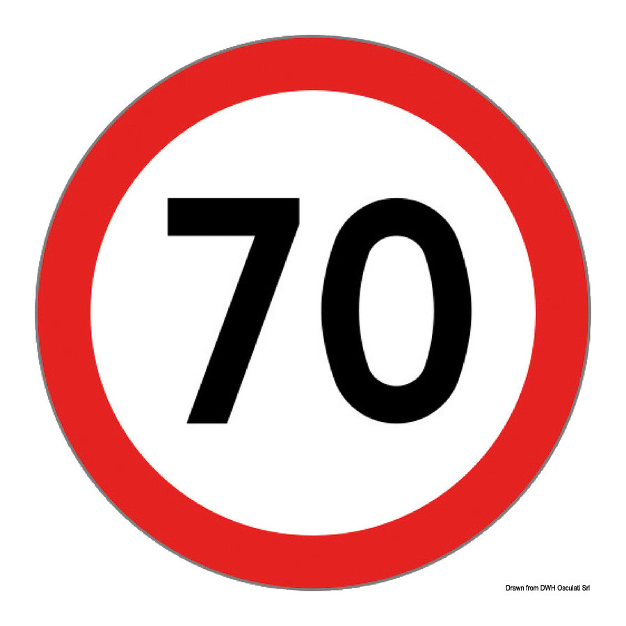 Disque vitesse homologué Variante ou Accessoires Réduit:auto-collant homologué 70 Km/h *02.023.40*