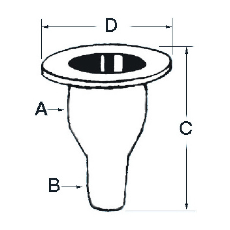 Passe-coque avec embout en polypropylène 