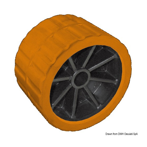 Roue latérale avec noyau en technopolymère, extérieur en composite polypropylène/caoutchouc Variante ou Accessoires Réduit:orang