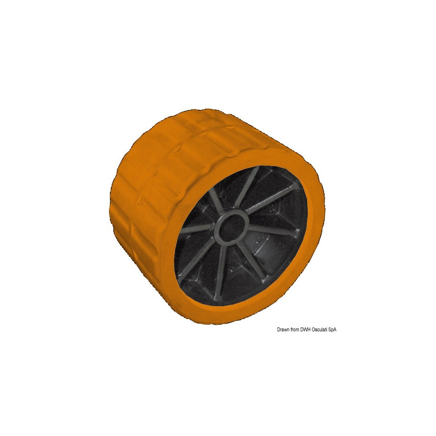 Roue latérale avec noyau en technopolymère, extérieur en composite polypropylène/caoutchouc Variante ou Accessoires Réduit:orang