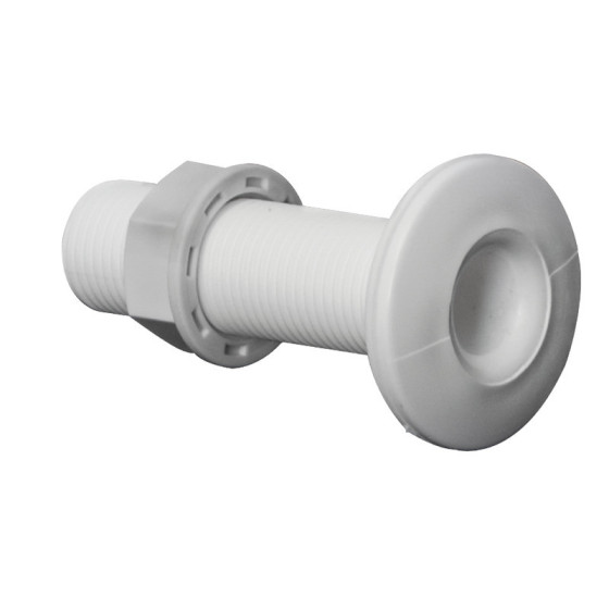 Passe-coque fileté en plastique blanche Variante ou Accessoires Réduit:plastique blanc 1/2" *17.394.01* Qté : 6