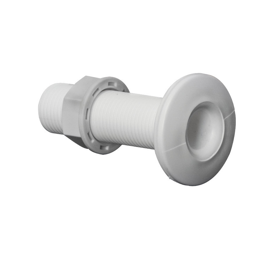 Passe-coque fileté en plastique blanche Variante ou Accessoires Réduit:plastique blanc 1/2" *17.394.01* Qté : 6