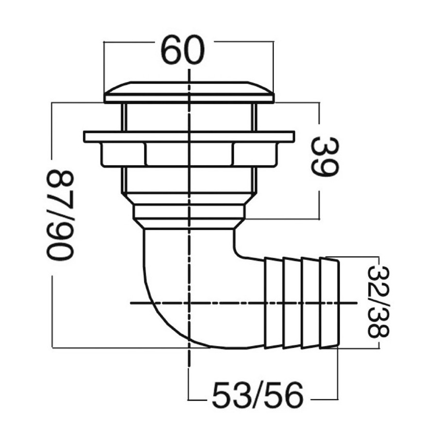 Passe-coque coudés 90° 
