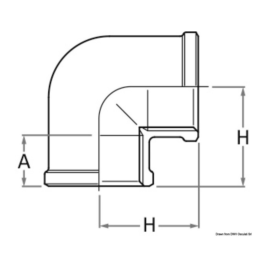 Raccord coudé 90° en bronze GUIDI 