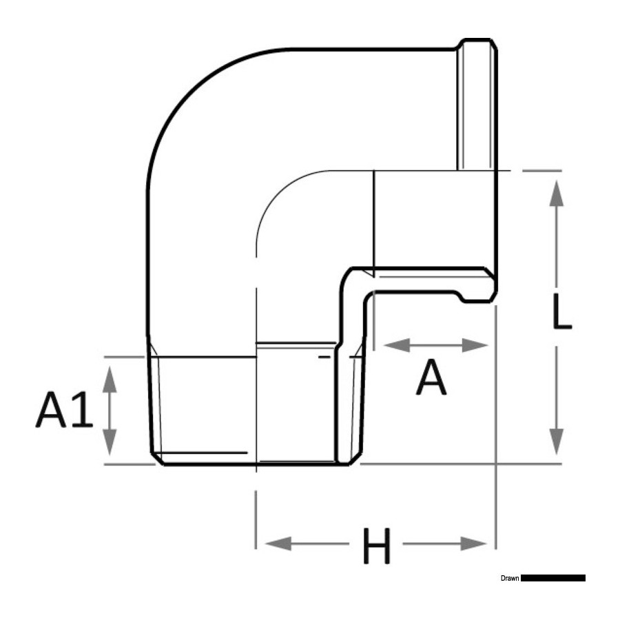 Raccord coudé 90° M-F en bronze GUIDI 