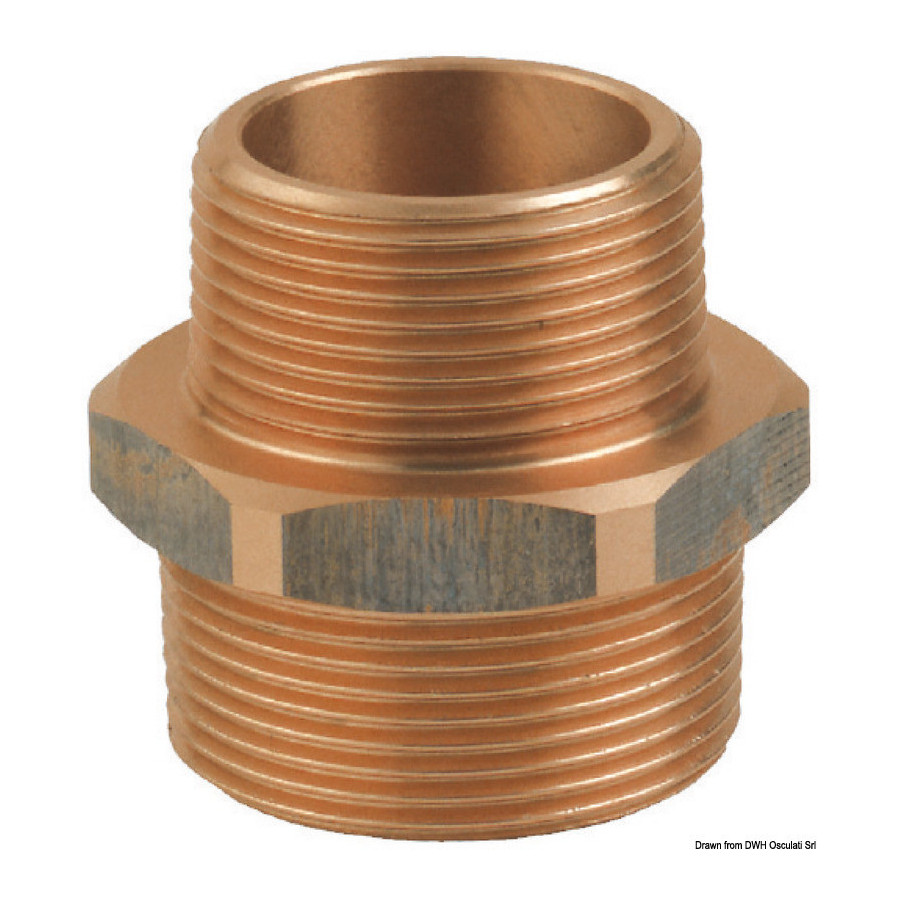 Embout fileté réduit M-M en bronze GUIDI 