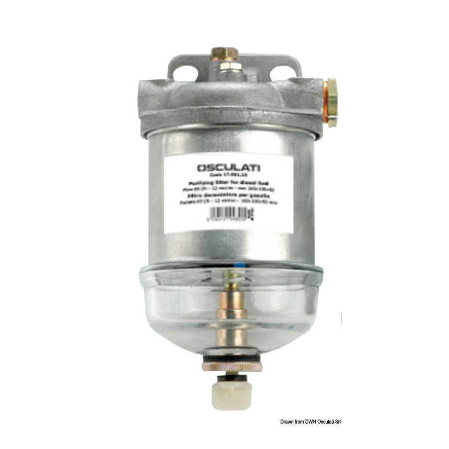 Filtre décanteur pour gasoil en aluminium moulé 