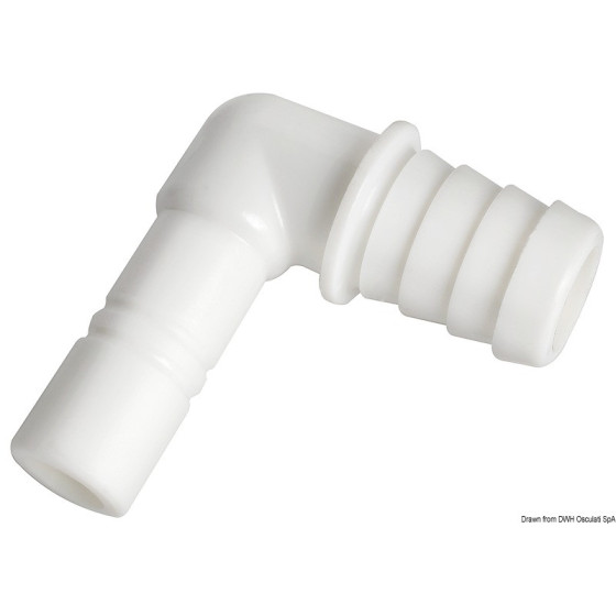 Raccord cylindrique coudé pour tuyaux flexible de 20 mm WHALE 