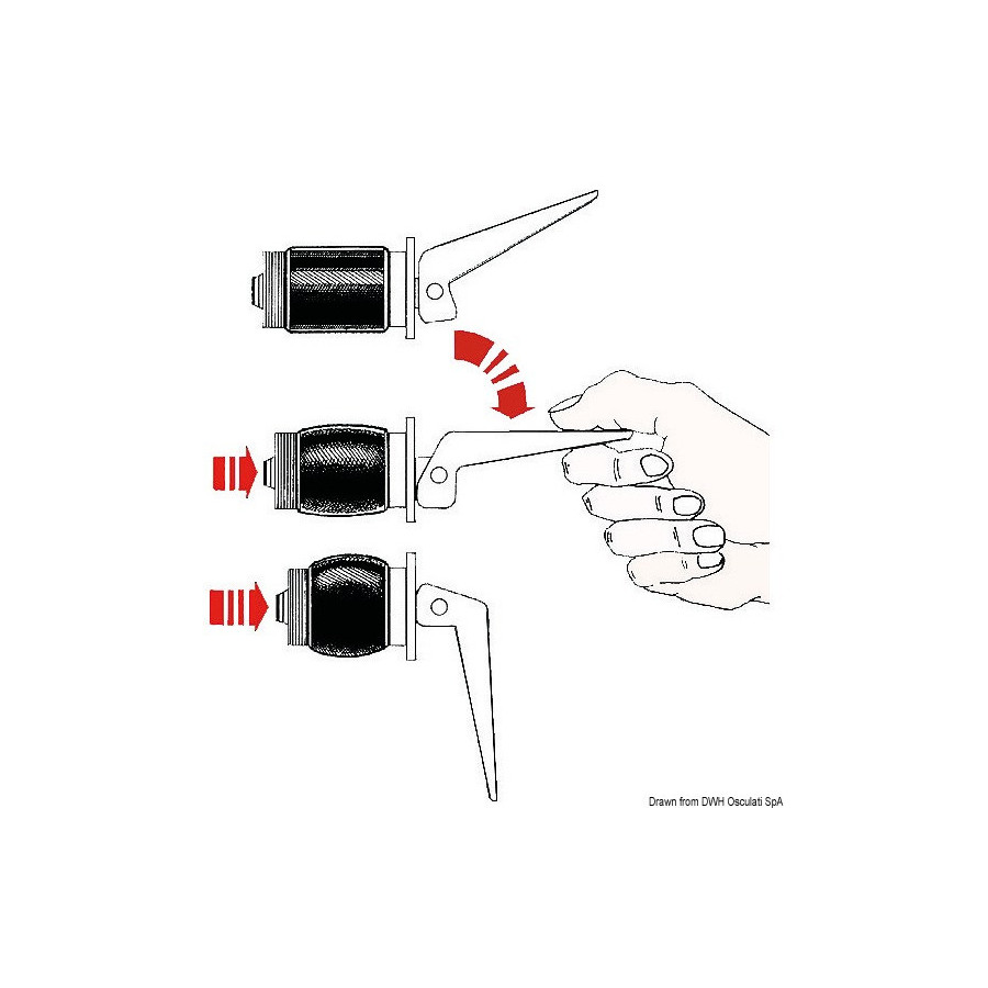 Nable de vidange avec siphon réglable et levier 