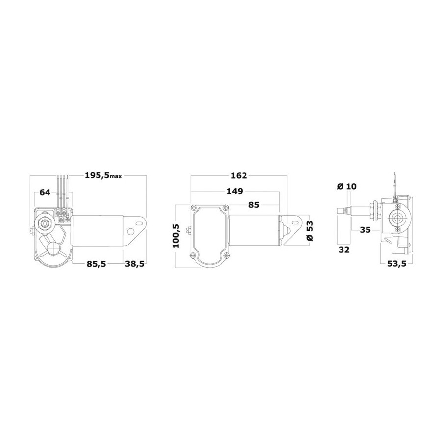 Moteur série 20 W pour bras et brosses max 550 mm 