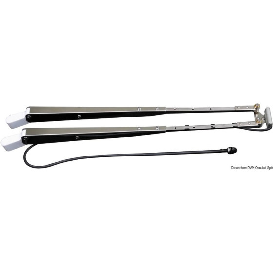 Bras pantographes pour moteur 50 W - 19.184.01/02 Variante ou Accessoires Réduit:avec lavage pare-brise 650/800mm *19.190.01*