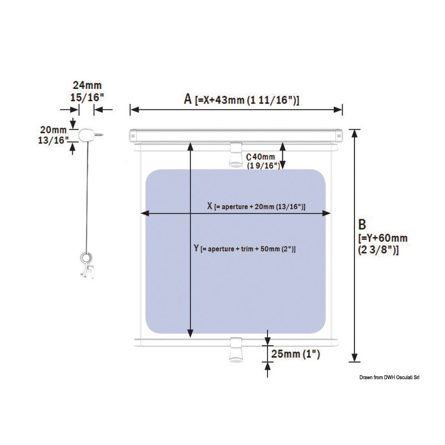Rideau occultant à enrouler DOMETIC SkyshadePortshade 320 pour hublots et fenêtres 
