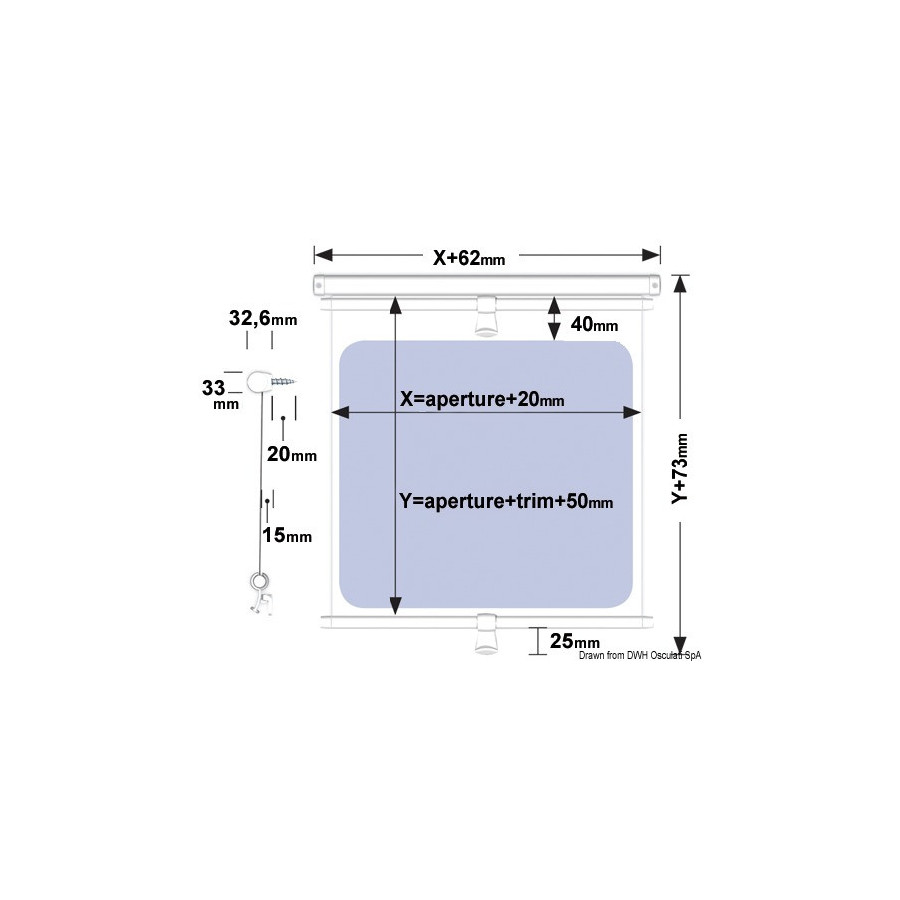 Rideau occultant à enrouler DOMETIC Skyshade Cabinshade pour panneaux de pont et fenêtres 