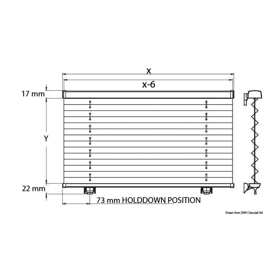 Rideau plissé DOMETIC Skysol Motion pour panneaux de pont et hublots 