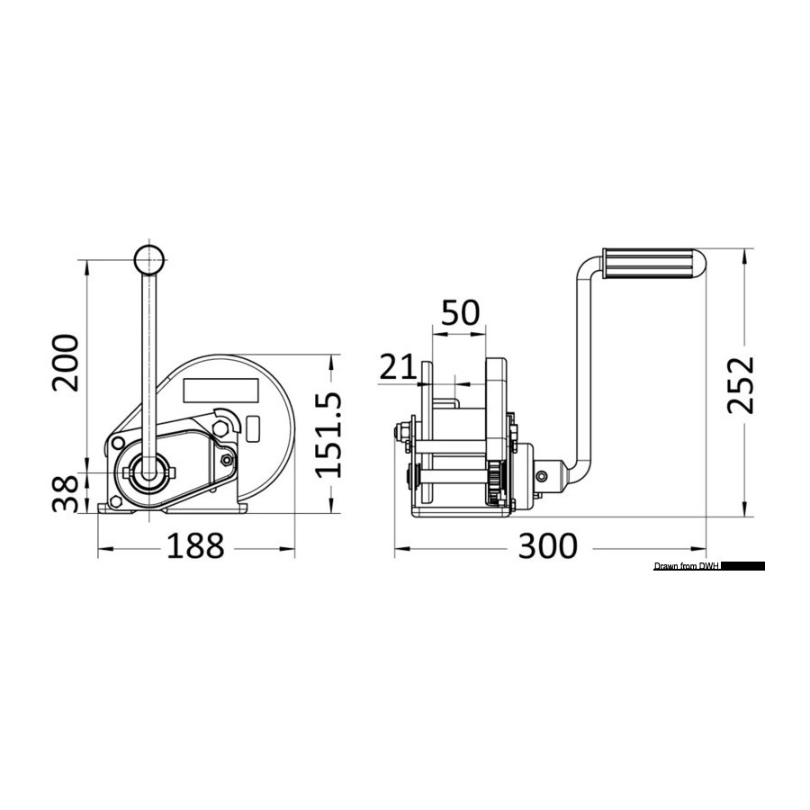 Treuils Rock avec arrêt automatique Variante ou Accessoires Réduit:max 680 kg *02.130.02*