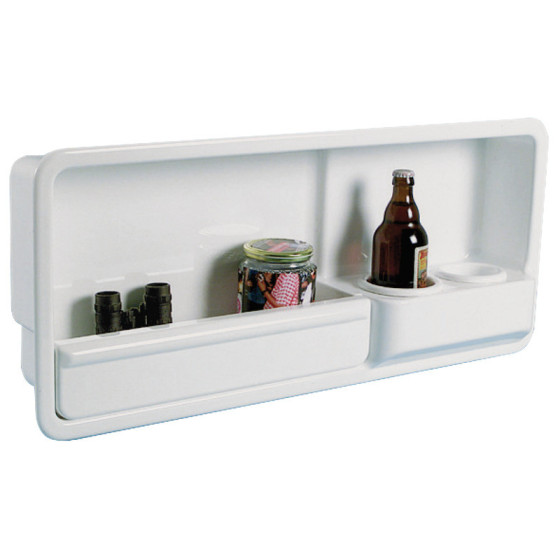 Niche latérale fourre-tout, avec deux porte-verres /canettes/ petites bouteilles 