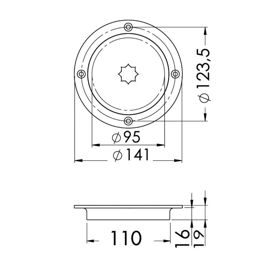 Trappe d'inspection étanche, ouverture rapide Variante ou Accessoires Réduit:AISI 316 passage 95 mm *20.100.20*