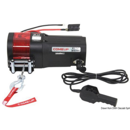 Treuil électrique pour halage embarcations, tendeur de service, moto de mer ou pour les remorques.