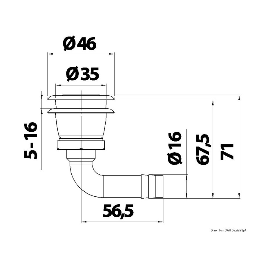 Évent pour le carburant à ras en acier inox. 