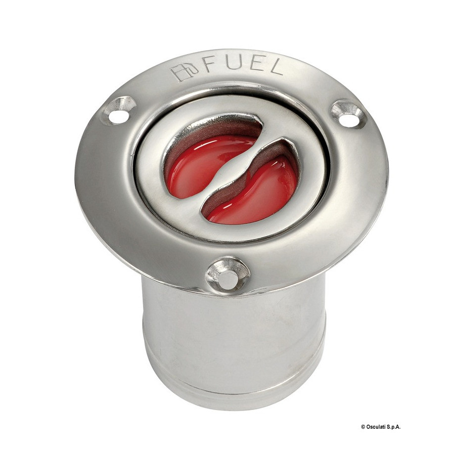 Bouchons de  ravitaillement en inox poli miroir, à ras et avec poignée d’ouverture Variante ou Accessoires Réduit:FUEL inox poli