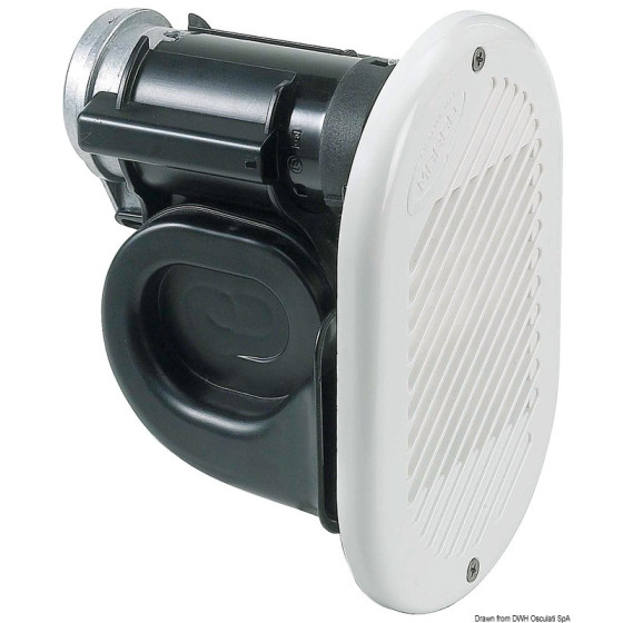 Avertisseur électropneumatique HURRICANE à compresseur incorporé et cache Variante ou Accessoires Réduit:HURRICANE blanc 12V *21